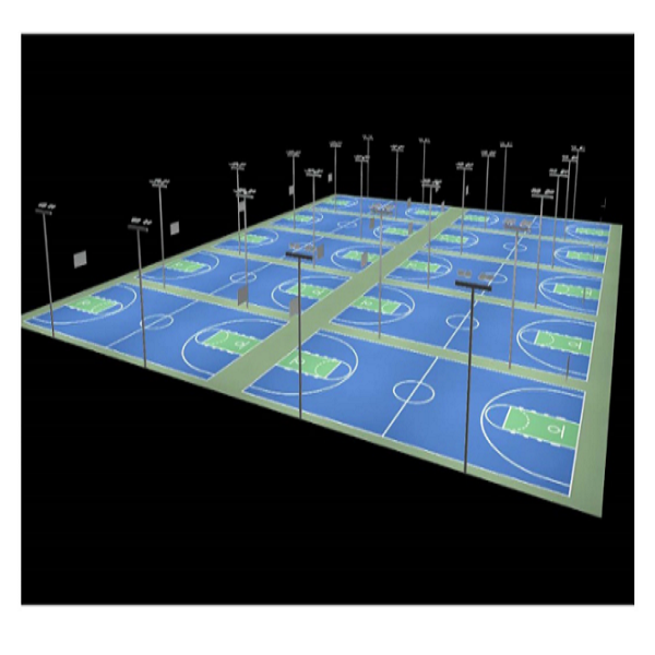 Outdoor Basketball Court Dialux Lighting Design